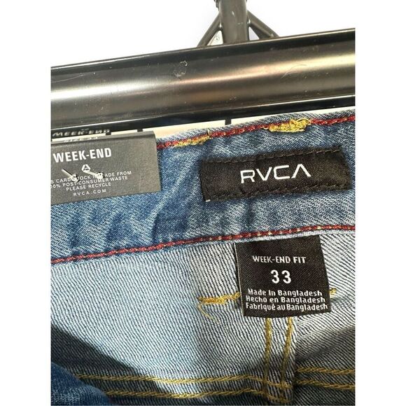 RVCA Week-end Straight Fit Size 33 NWT Medium Wash - Picture 3 of 5